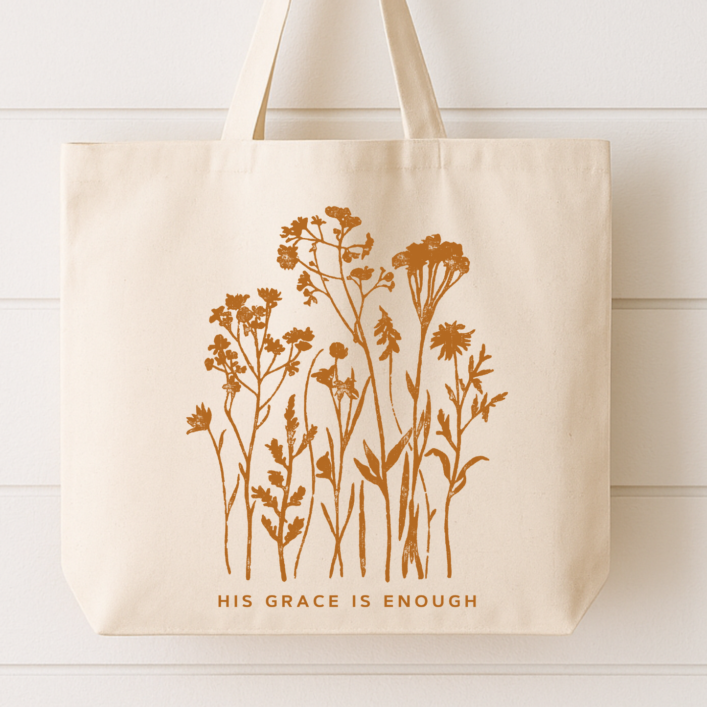 His Grace Is Enough Christian Faith Canvas Tote Bag