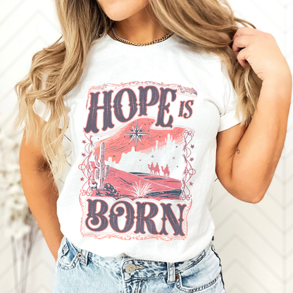 Hope is Born Christmas Christian Graphic T-Shirt | ATTA TOOD®