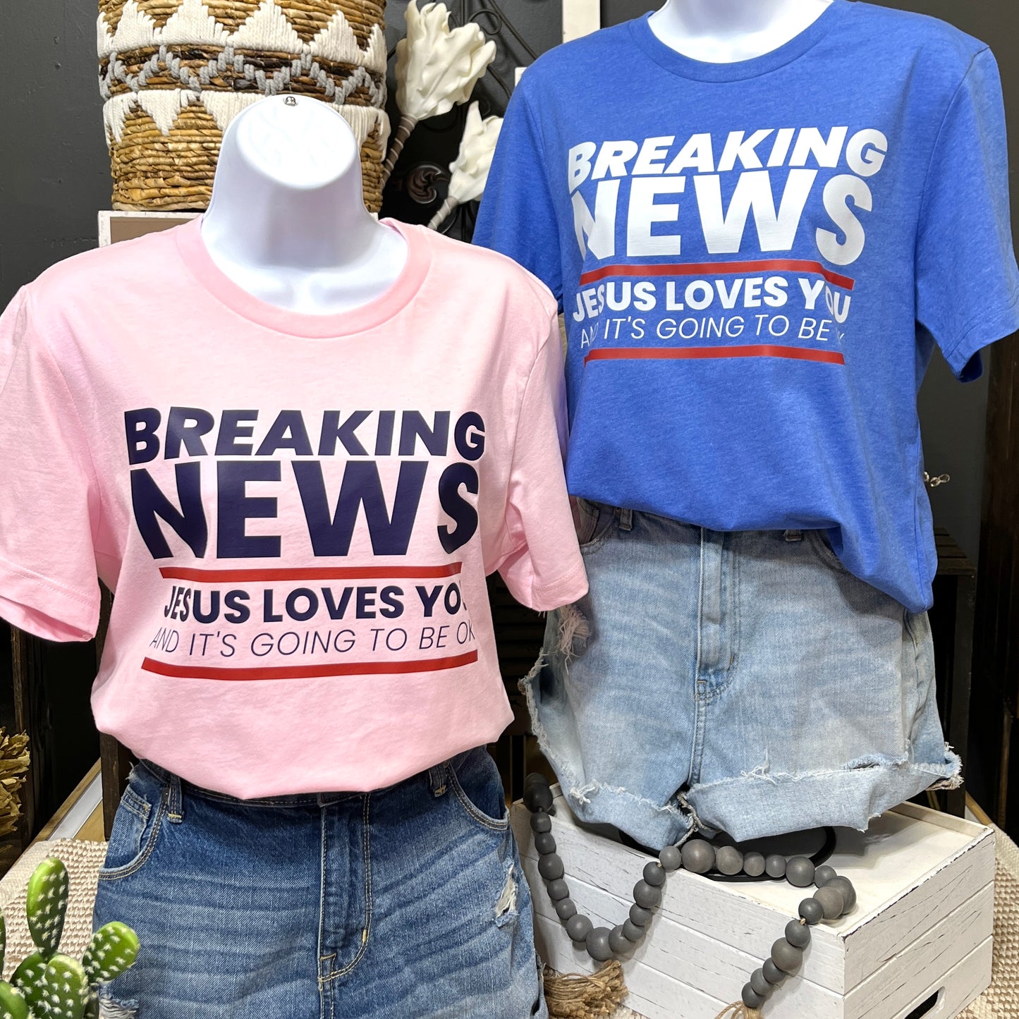 Breaking News Jesus Loves you Christian graphic tee