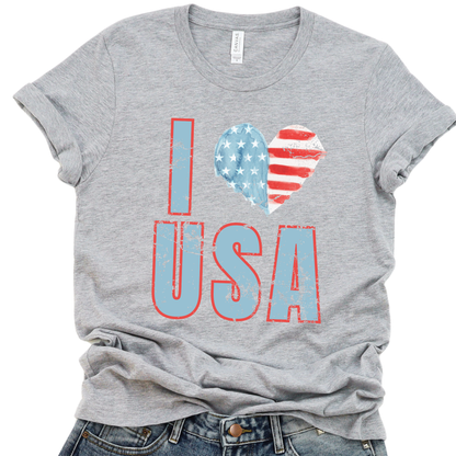 I Love The USA Patriotic Unisex Graphic T-Shirt | ATTA TOOD®