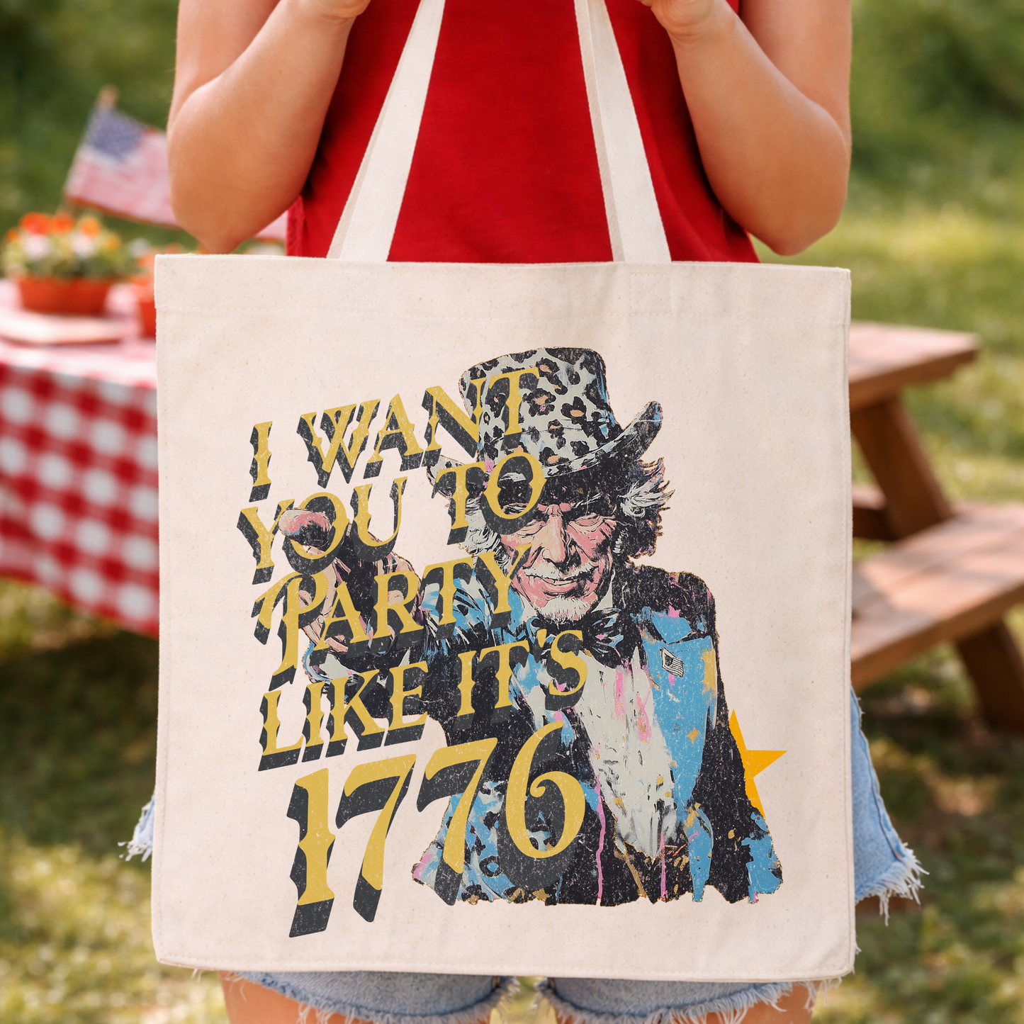 Uncle Sam 1776 Party Tote Bag | America's 250th Birthday