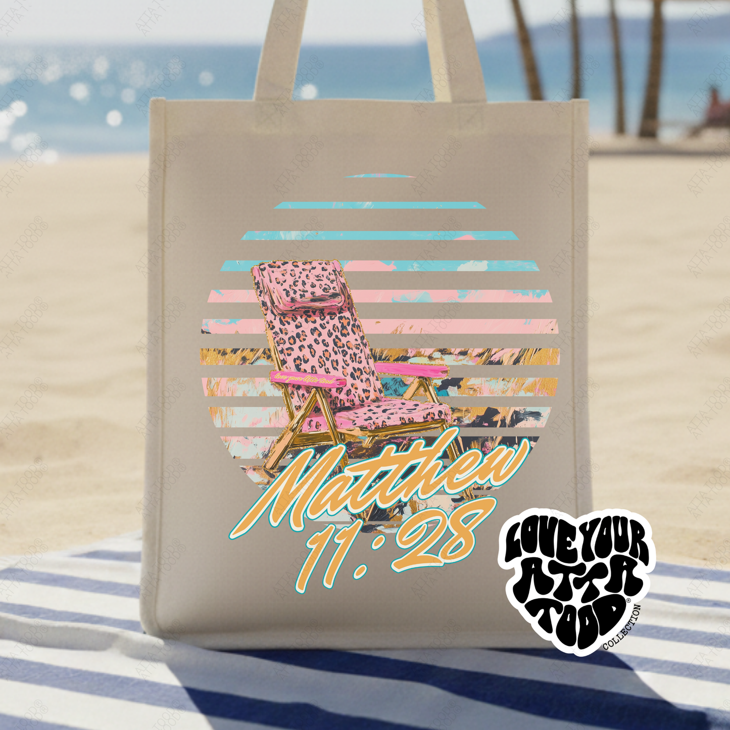 Matthew 11:28 I Will Give Your Rest Christian Jumbo Tote | ATTA TOOD®