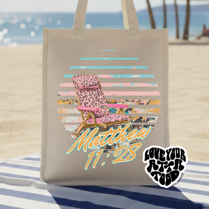 Matthew 11:28 I Will Give Your Rest Christian Jumbo Tote | ATTA TOOD®