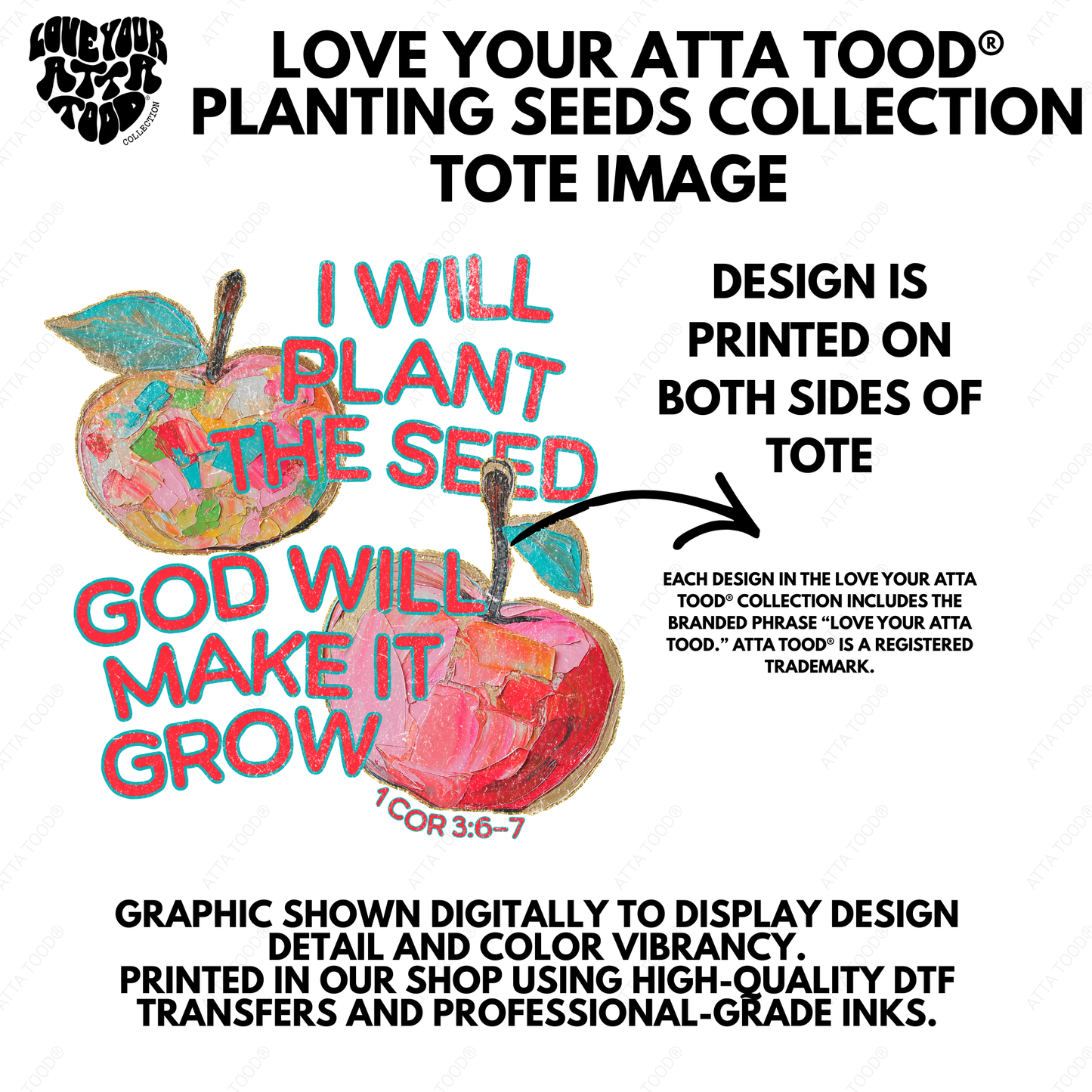 I Will Plant the Seed Jumbo Tote Bag | ATTA TOOD®