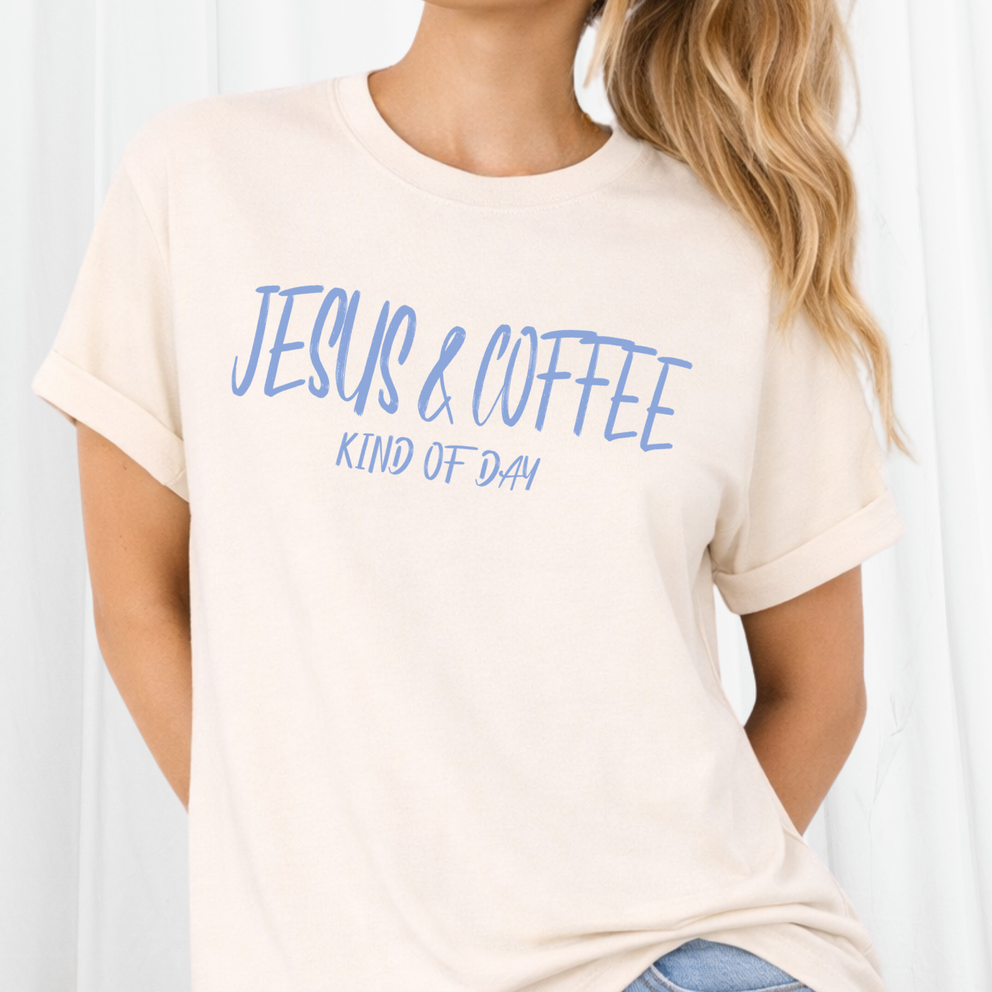 Jesus and Coffee Christian Faith Graphic T-Shirt