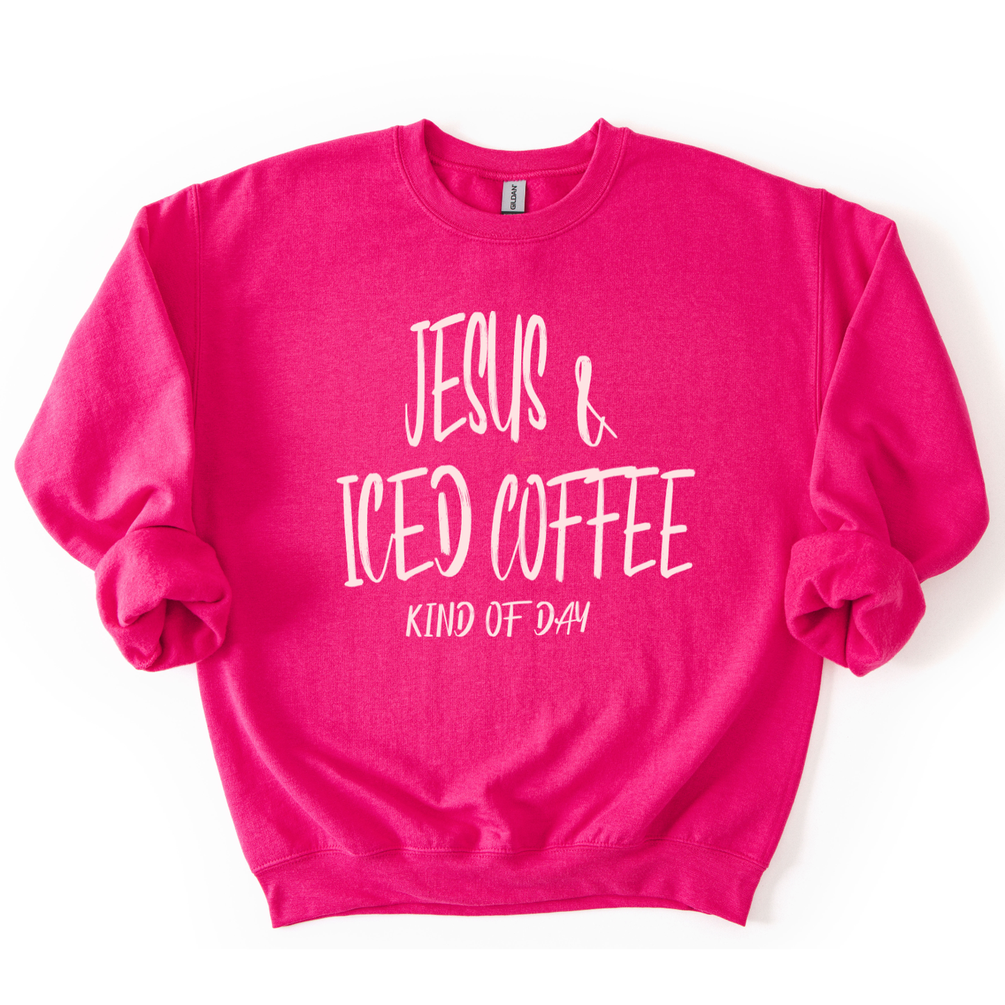 Jesus and Iced Coffee kind of day Faith Graphic Sweatshirt