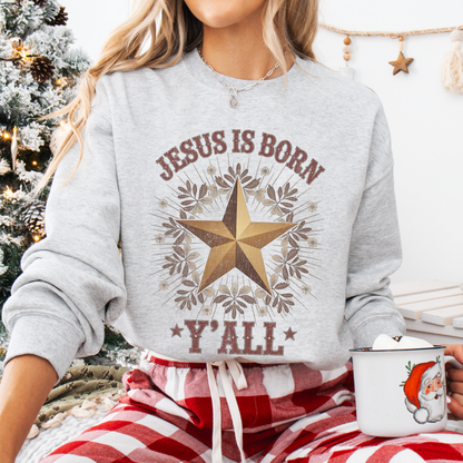 Funny Jesus is born Y'all Christmas sweatshirt | ATTA TOOD®