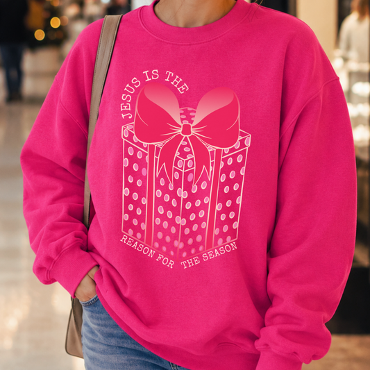Jesus Is The Reason Christian Christmas Graphic Sweatshirt