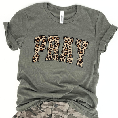 Pray Leopard Print Unisex Graphic T-Shirt | ATTA TOOD®