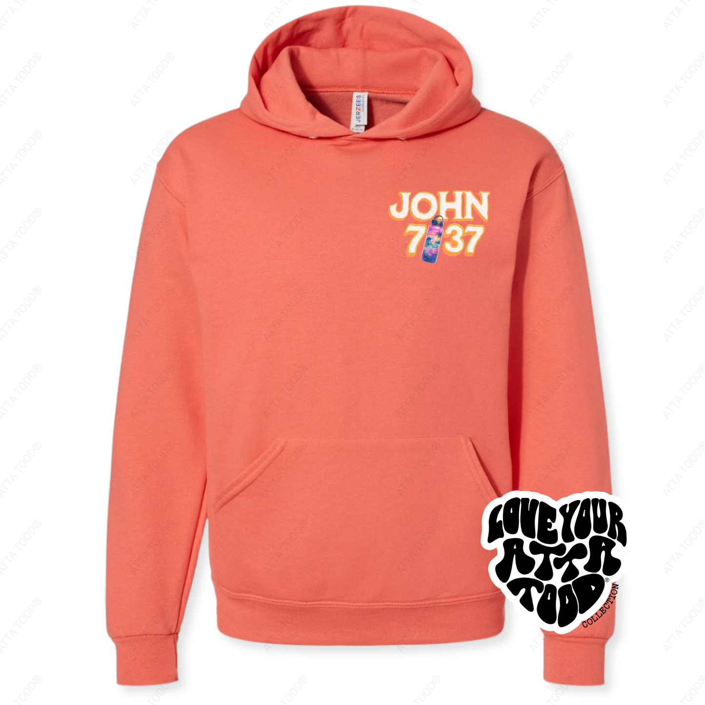 John 7:37 Tropical Water Bottle Christian Hoodie | ATTA TOOD®