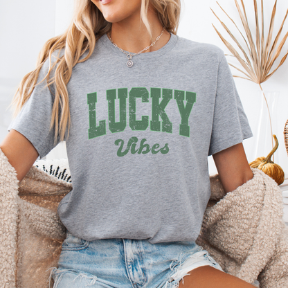 Lucky vibes St. Patrick's Day graphic t-shirt