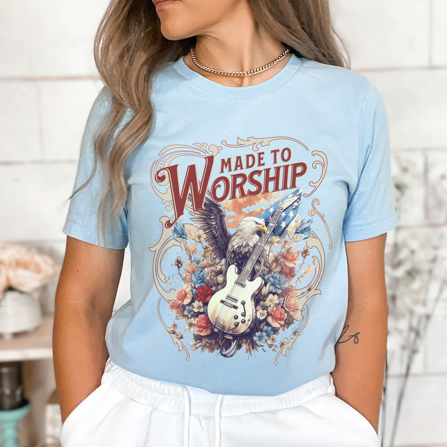 Made to Worship Christian graphic t-shirt