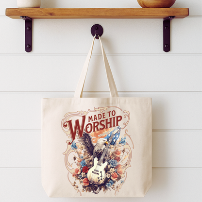 Made To Worship American Eagle Tote Bag | Faithbased | ATTA TOOD®