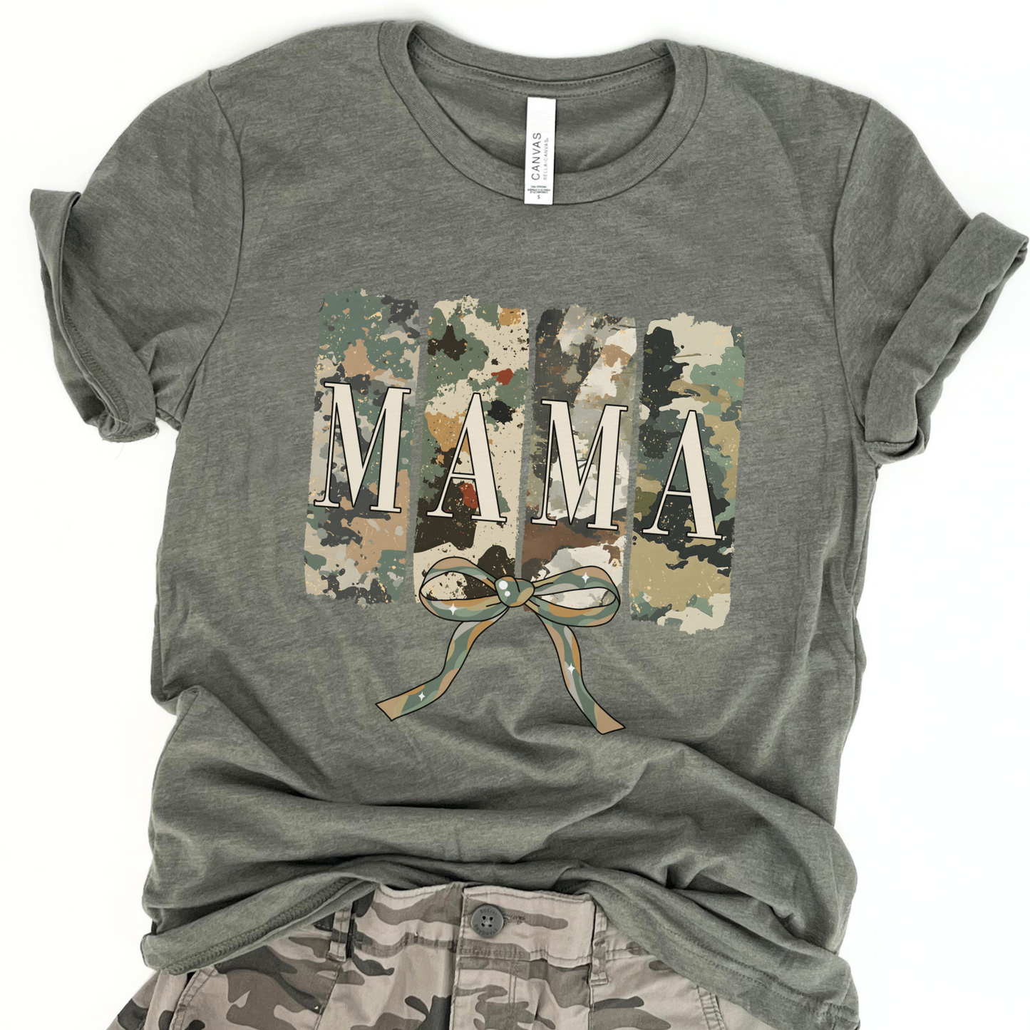 Mama camouflage graphic t-shirt