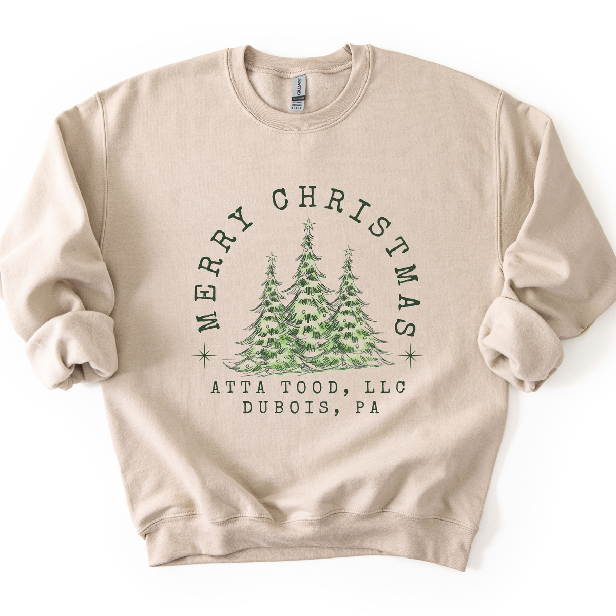 Custom Merry Christmas Graphic Sweatshirt | City and State