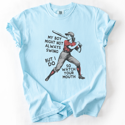 My boy might not always swing Comfort Colors® baseball t-shirt