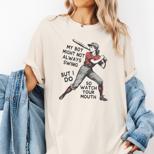 My boy might not always swing Comfort Colors® baseball t-shirt