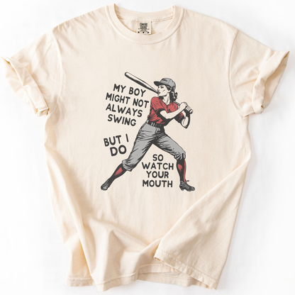 My boy might not always swing Comfort Colors® baseball t-shirt