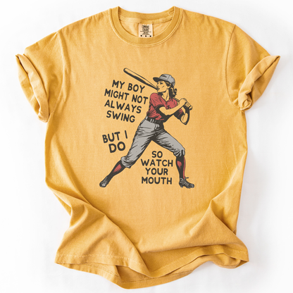My boy might not always swing Comfort Colors® baseball t-shirt