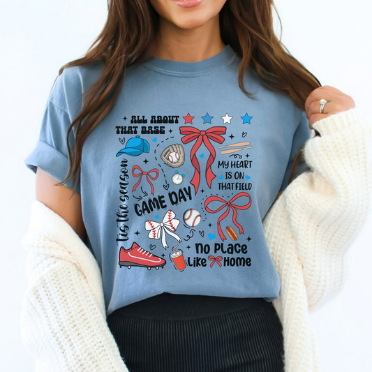 My heart is on that field Comfort Colors® baseball t-shirt