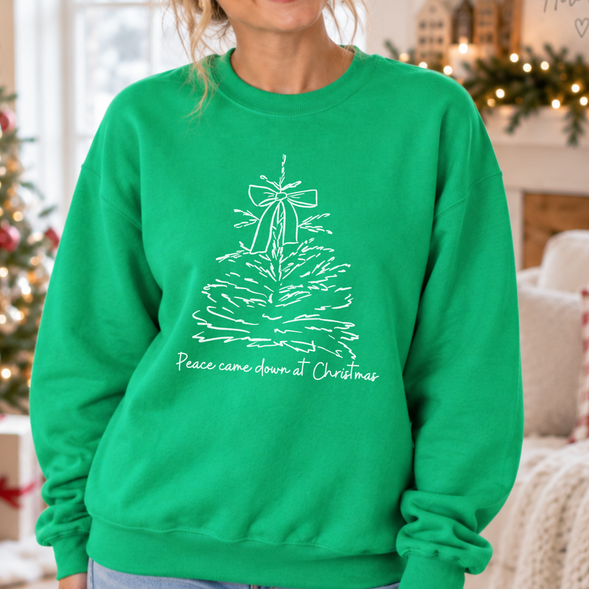 Peace Came Down At Christmas Christian Graphic Sweatshirt