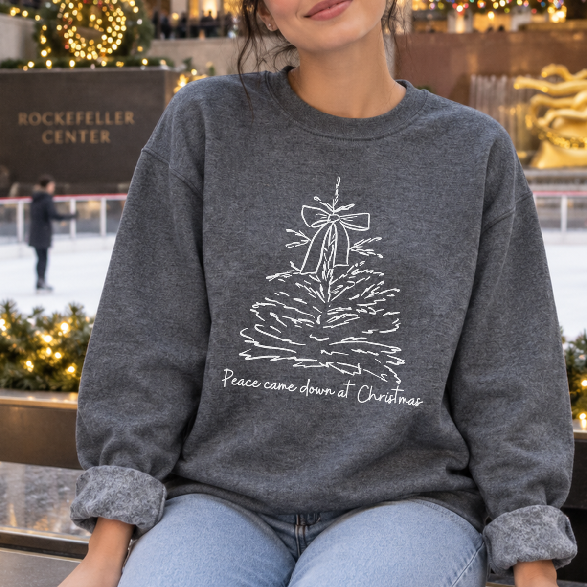 Peace Came Down At Christmas Christian Graphic Sweatshirt