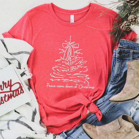 Peace Came Down At Christmas Christian Graphic Tee