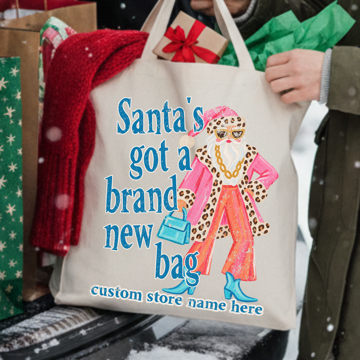 Santa’s Got a Brand New Bag | Custom Store Christmas Tote
