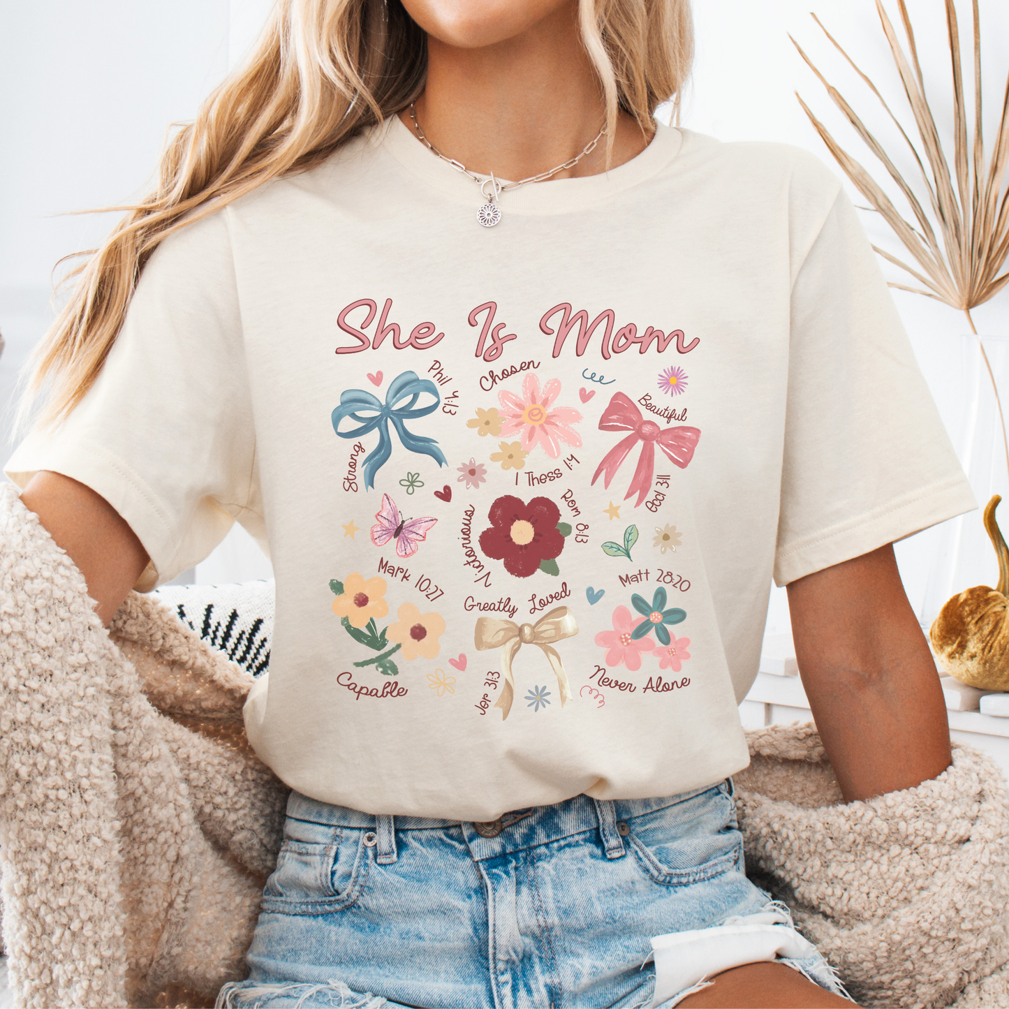 She is mom spring graphic t-shirt