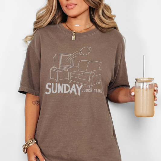 Sunday couch club Comfort Colors® unisex football graphic t-shirt | ATTA TOOD®