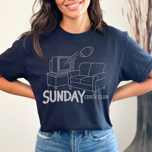Sunday couch club Comfort Colors® unisex football graphic t-shirt | ATTA TOOD®
