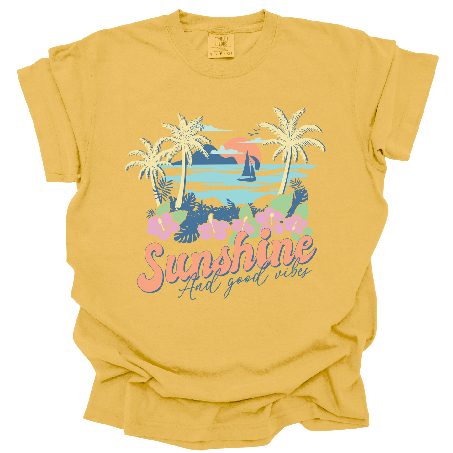 Sunshine and Good Vibes Comfort Colors® summer t-shirt