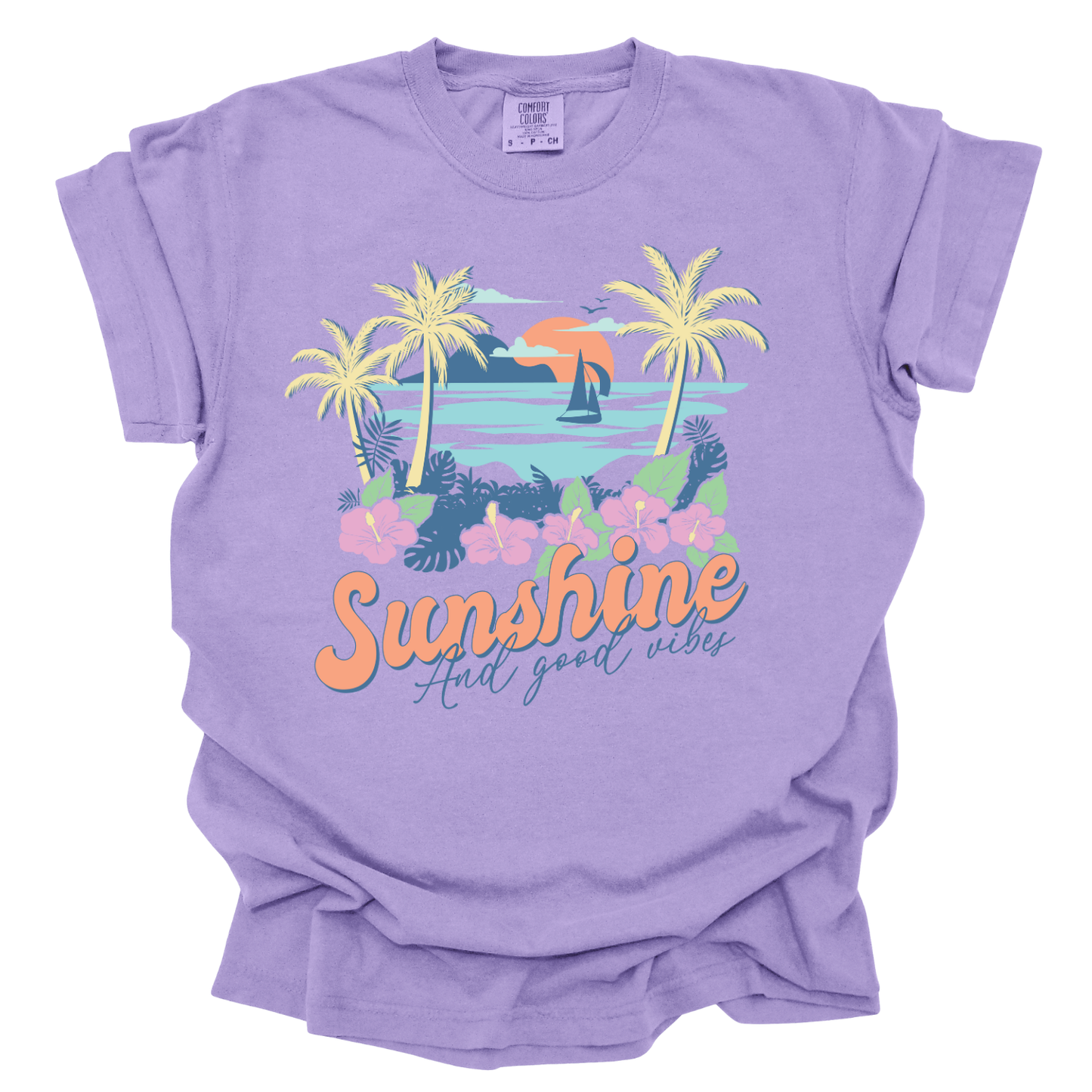 Sunshine and Good Vibes Comfort Colors® summer t-shirt