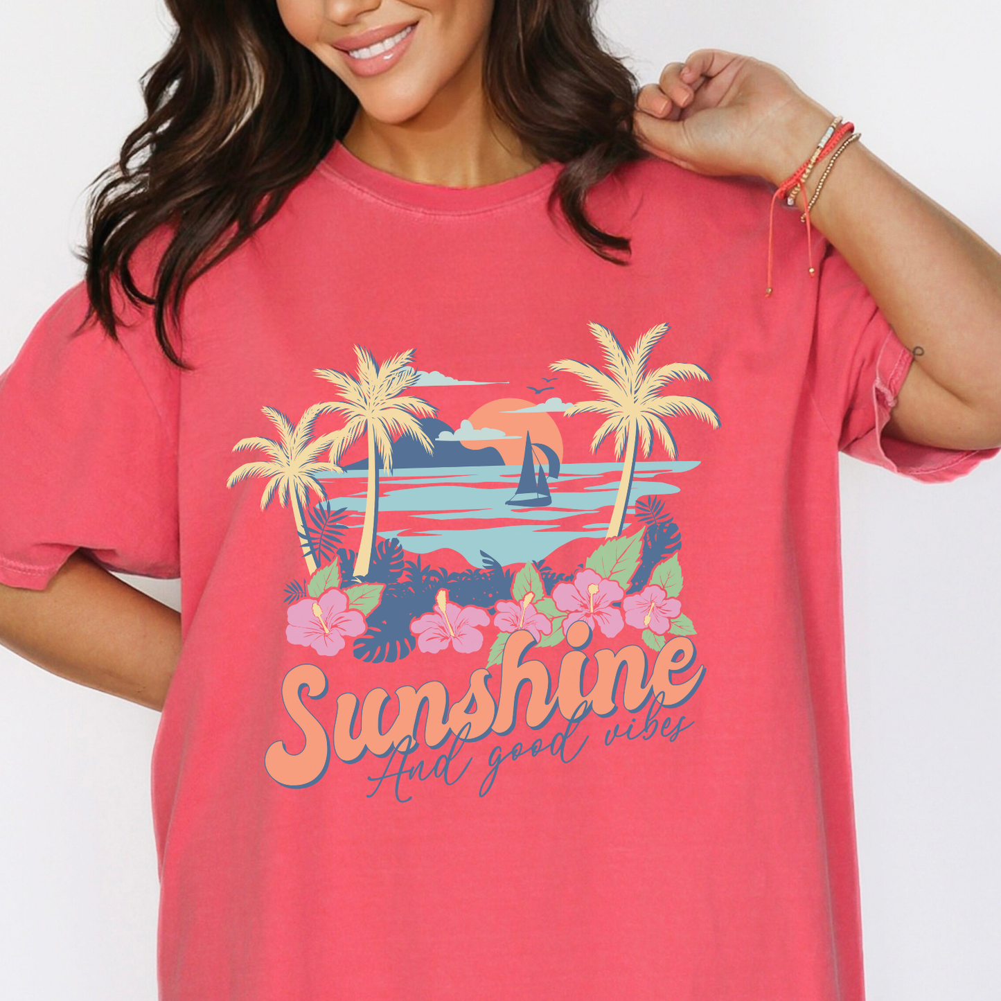 Sunshine and Good Vibes Comfort Colors® summer t-shirt