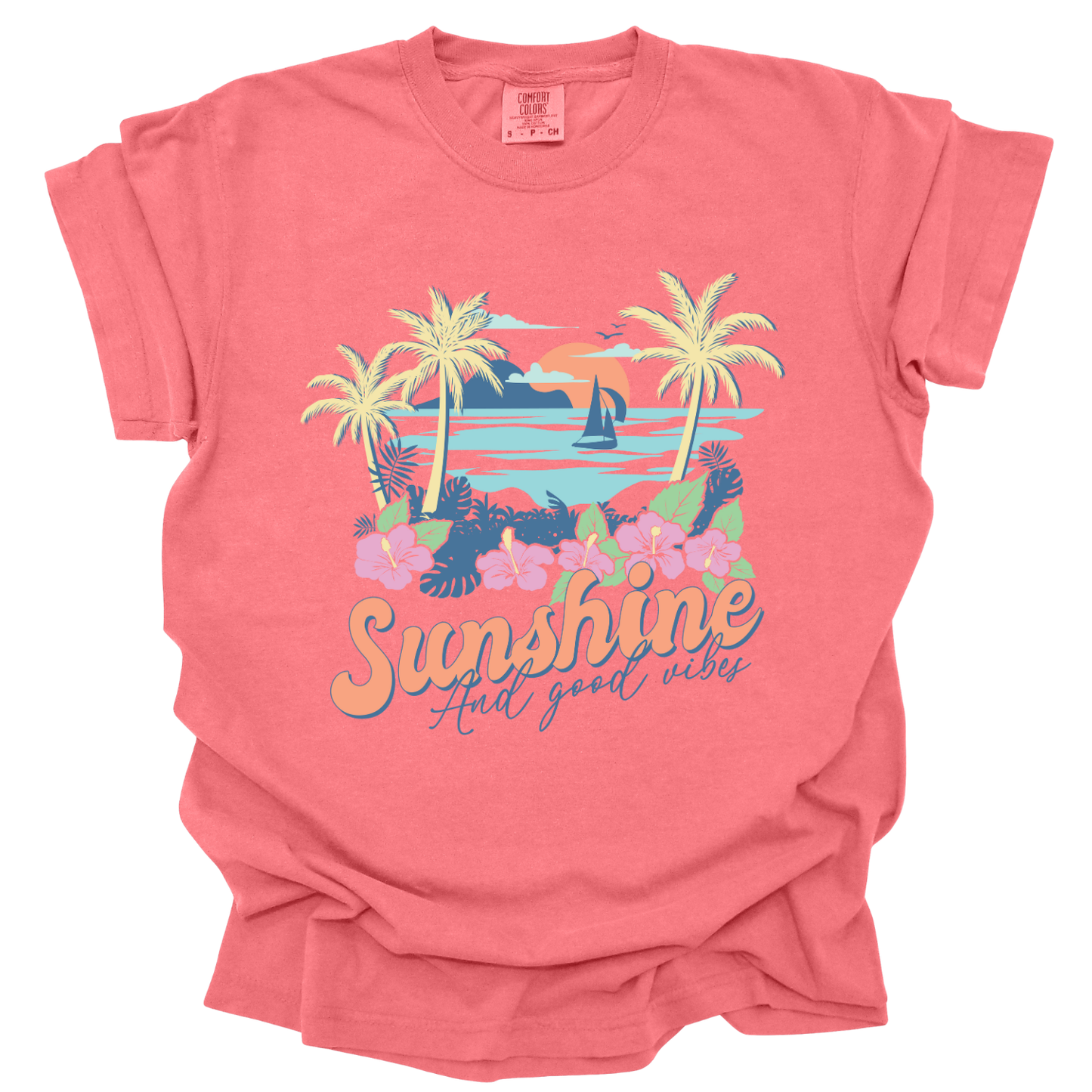 Sunshine and Good Vibes Comfort Colors® summer t-shirt