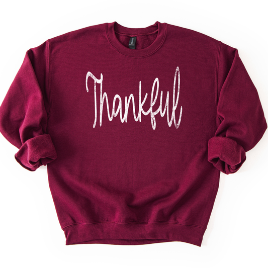 Thankful Graphic Sweatshirt | Thanksgiving Fall Crewneck