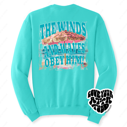 Beach Umbrella Christian Faith Graphic Sweatshirt | Coastal