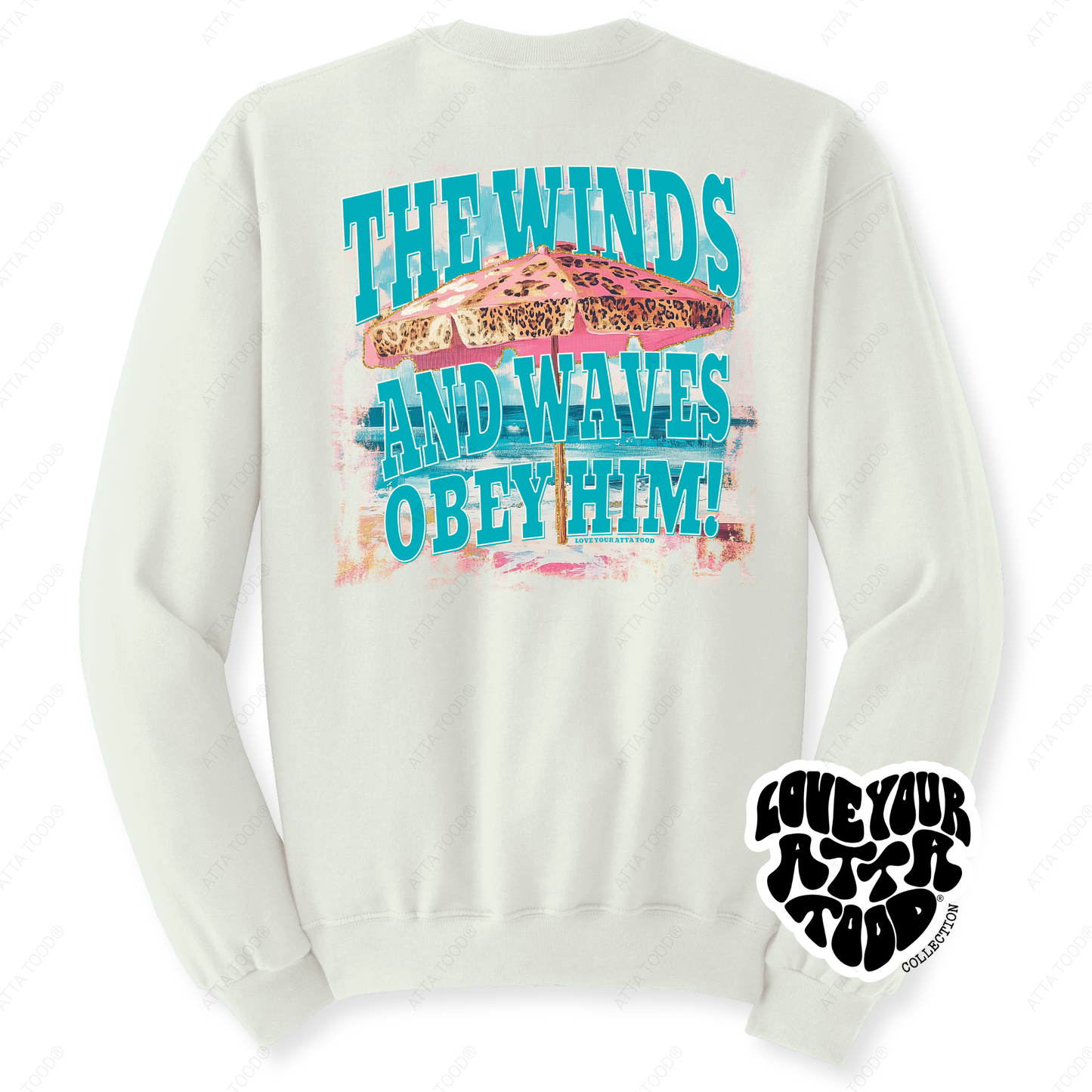 Beach Umbrella Christian Faith Graphic Sweatshirt | Coastal