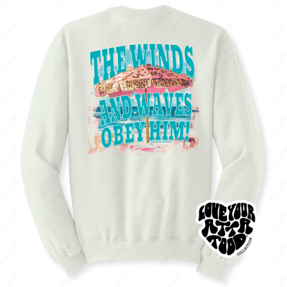 Beach Umbrella Christian Faith Graphic Sweatshirt | Coastal