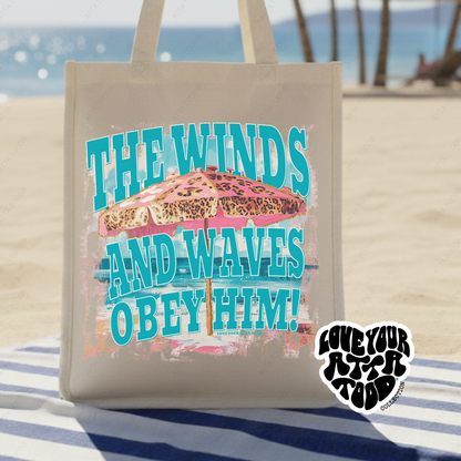 Matthew 8:27 The Winds and Waves Christian Jumbo Tote | ATTA TOOD®