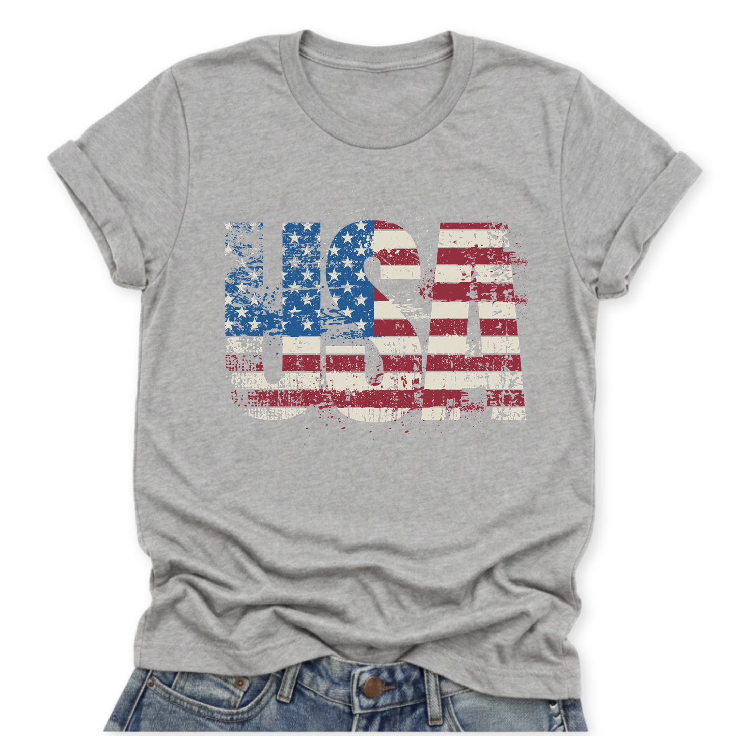Distressed American Flag USA Tee | 4th of July Anniversary