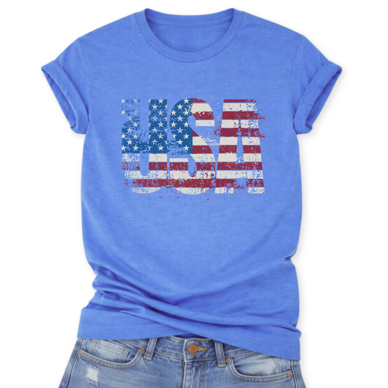 Distressed American Flag USA Tee | 4th of July Anniversary