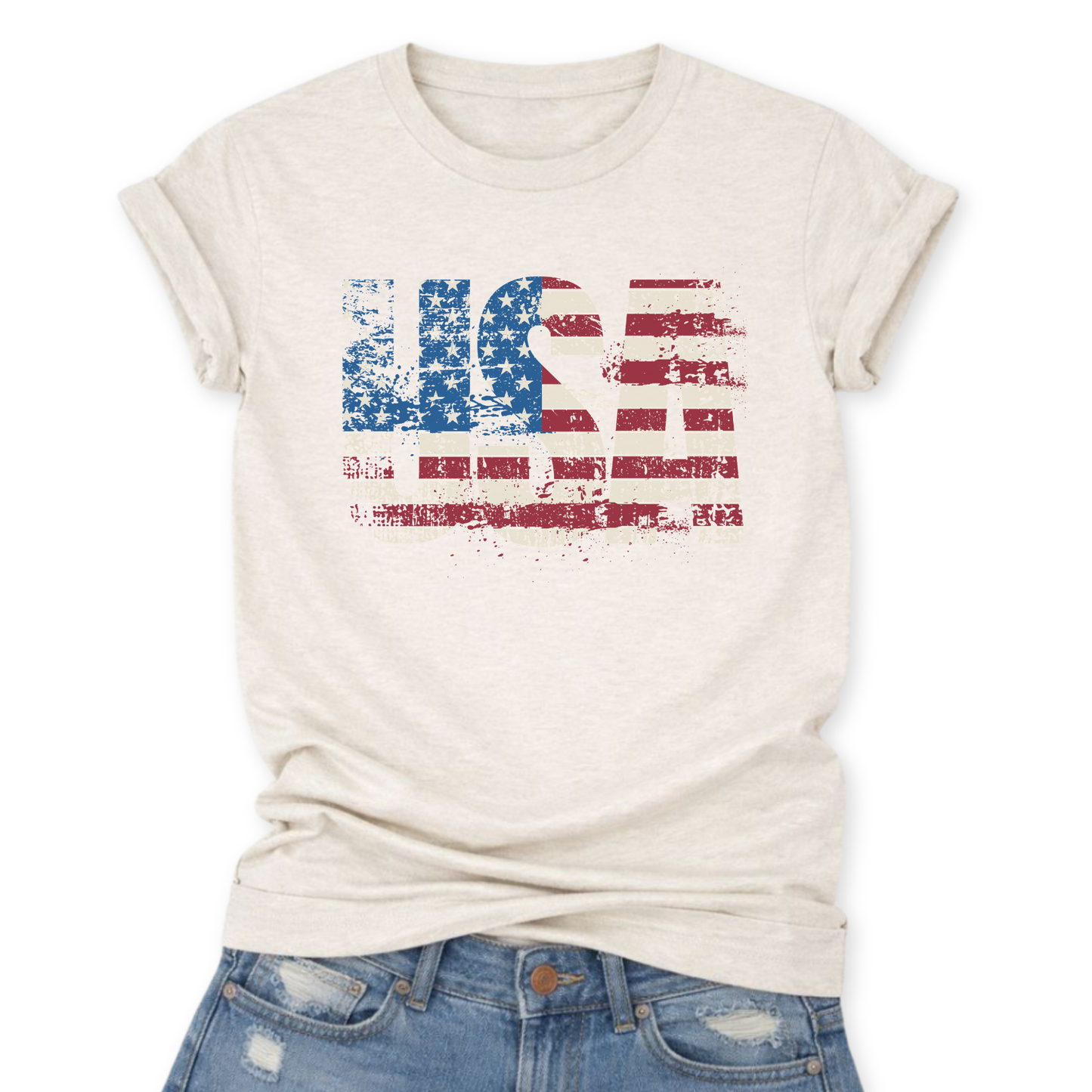 Distressed American Flag USA Tee | 4th of July Anniversary