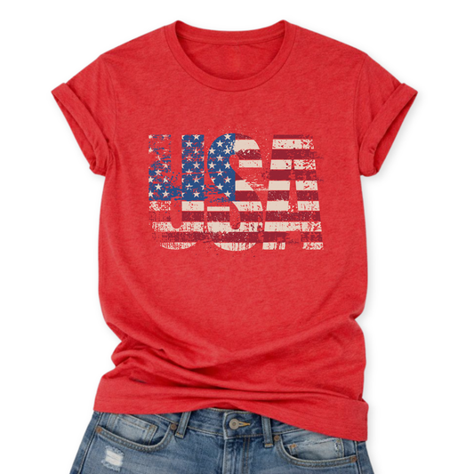 Distressed American Flag USA Tee | 4th of July Anniversary