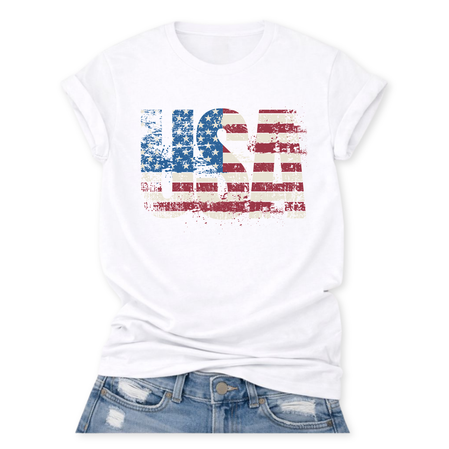Distressed American Flag USA Tee | 4th of July Anniversary