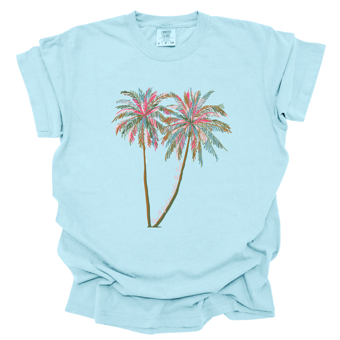 Palm trees summer graphic t-shirt, Tropical Vacation tee, Beach top