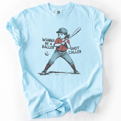 Wanna be a baller Comfort Colors® unisex baseball graphic t-shirt