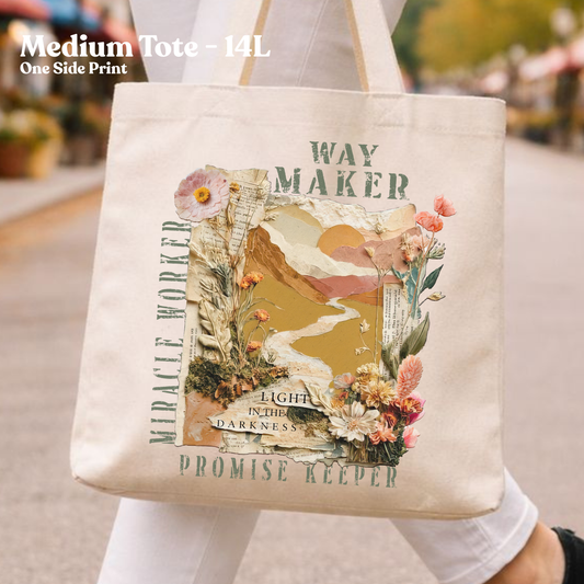 Way Maker Sunset Collage Christian Faith Canvas Tote Bag