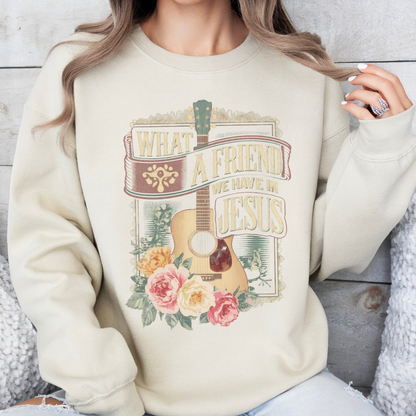 What a Friend in Jesus Christian Graphic Sweatshirt | ATTA TOOD®