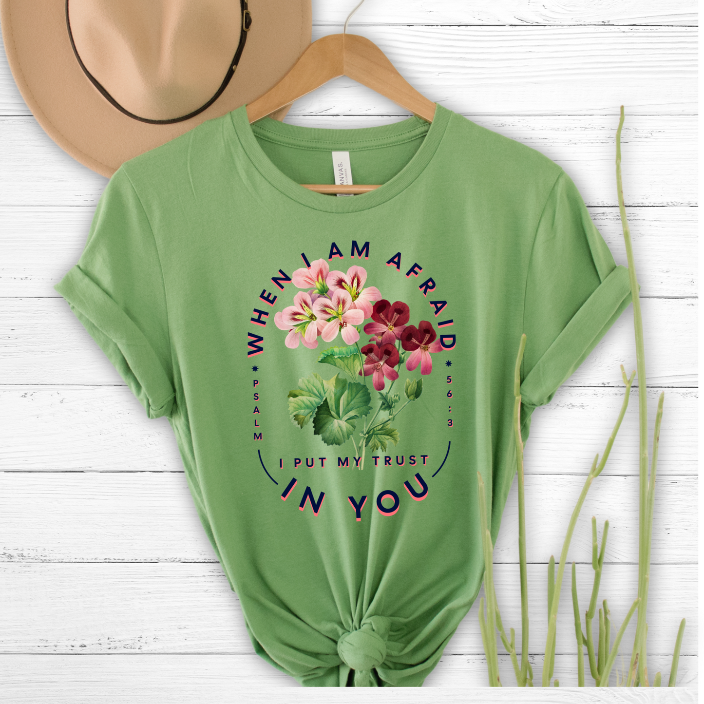 When I am afraid I put my trust in you tee - Additional colors